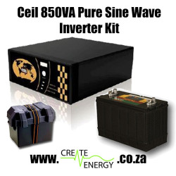 DYNEX 850VA / 650W Pure Sine Wave Inverter/Charger with 100A/h 12V Deep Cycle Battery and Marine Battery Box